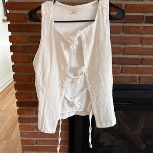 White Tie-Front Tank Top